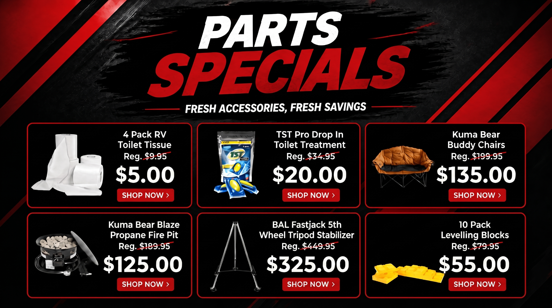 Parts Specials — fresh accessories, fresh savings
